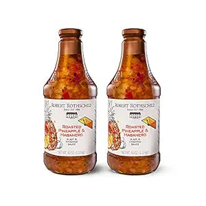 Robert Rothschild Farm Roasted Pineapple & Habanero Gourmet Glaze and Finishing Sauce – Sweet and Spicy Marinade, Glaze or Dip – 40 Oz (Pack of 2)